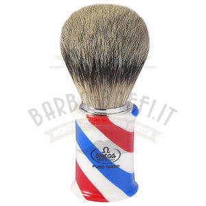 Pennello da barba in tasso Super “BARBER POLE” Omega 6735