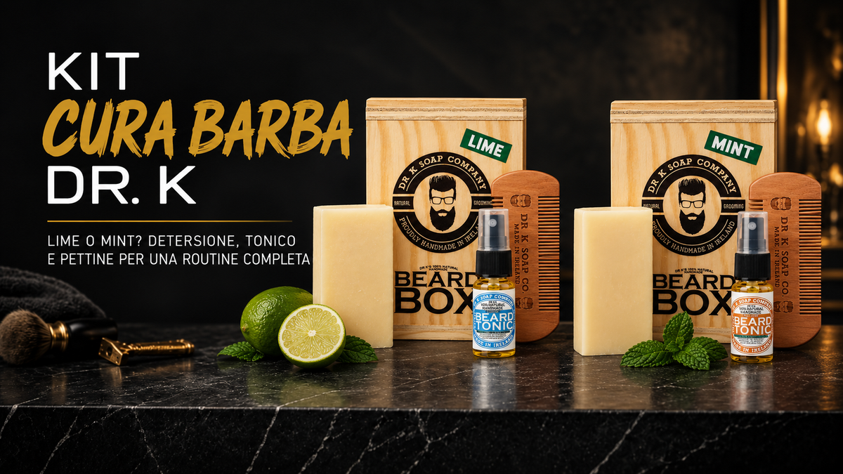 Kit barba uomo: Dr. K Beard Box Lime vs Mint