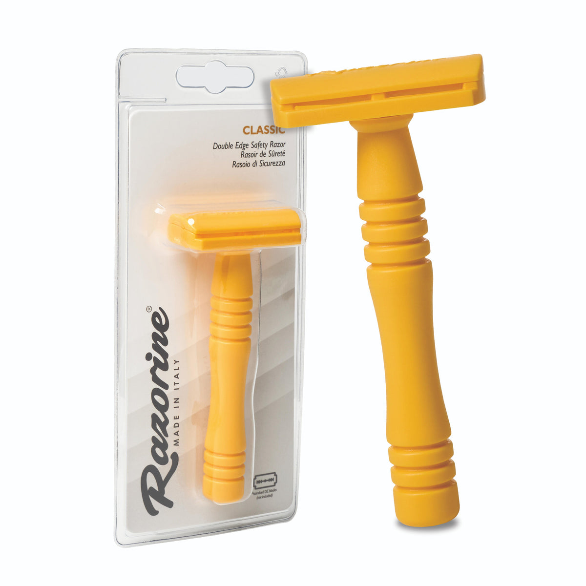 Rasoio Double Edge Closed Comb Classic Yellow Butterscotch Razorine 005