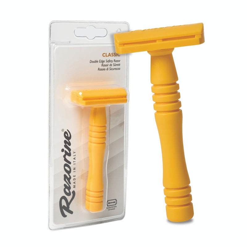 Rasoio Double Edge Closed Comb Classic Yellow Butterscotch Razorine 005