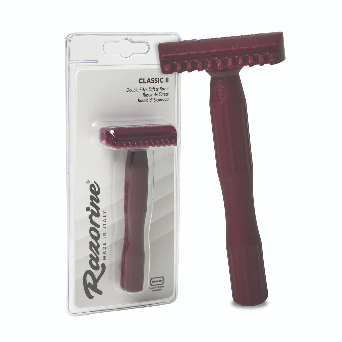 Rasoio Double Edge Open Comb Classic II Red Marsala Razorine 21008