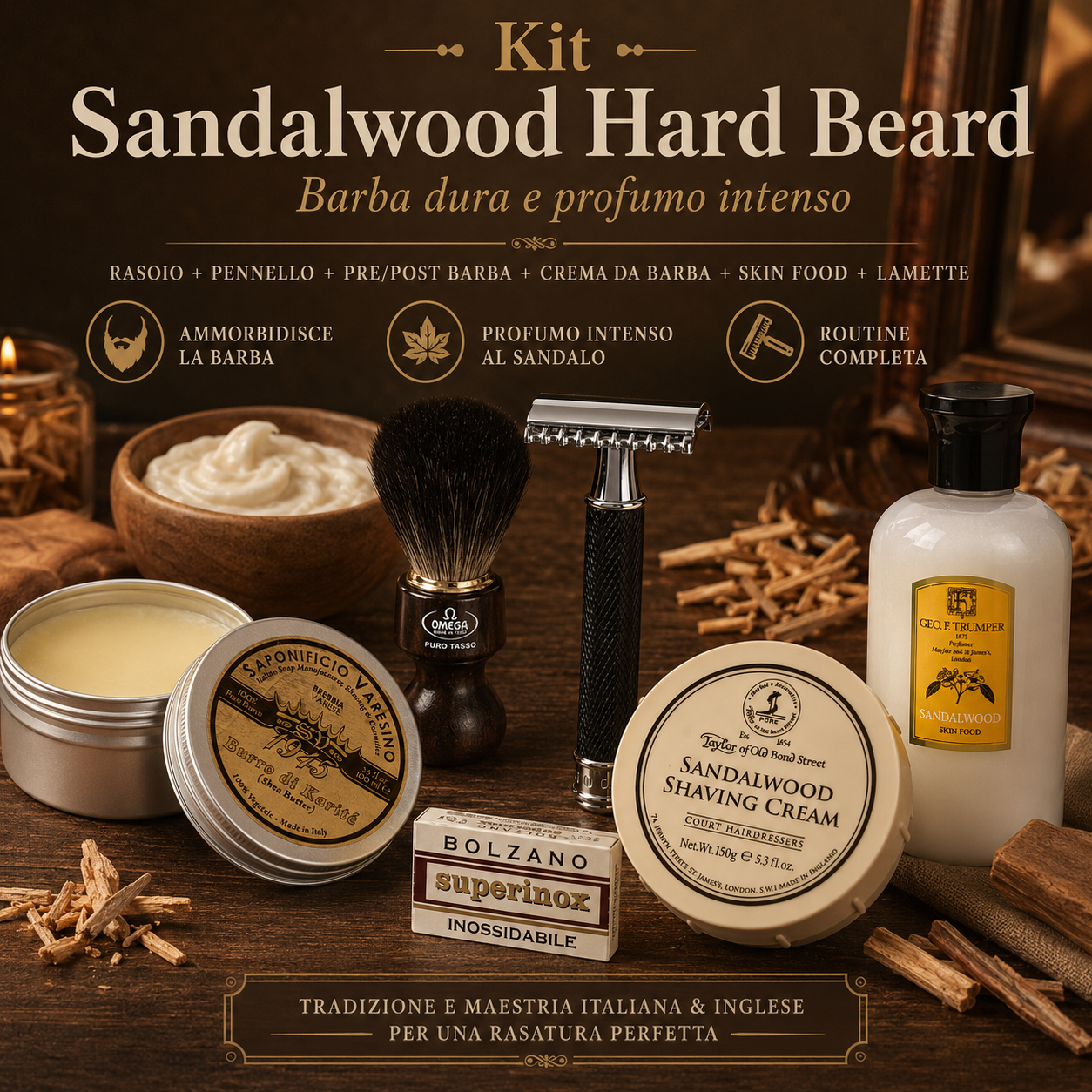 Kit Sandalwood Hard Beard – Barba dura e profumo intenso