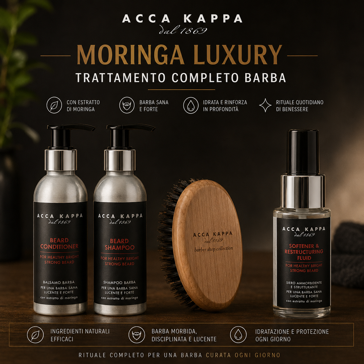 Acca Kappa Moringa Luxury – Trattamento Completo Barba