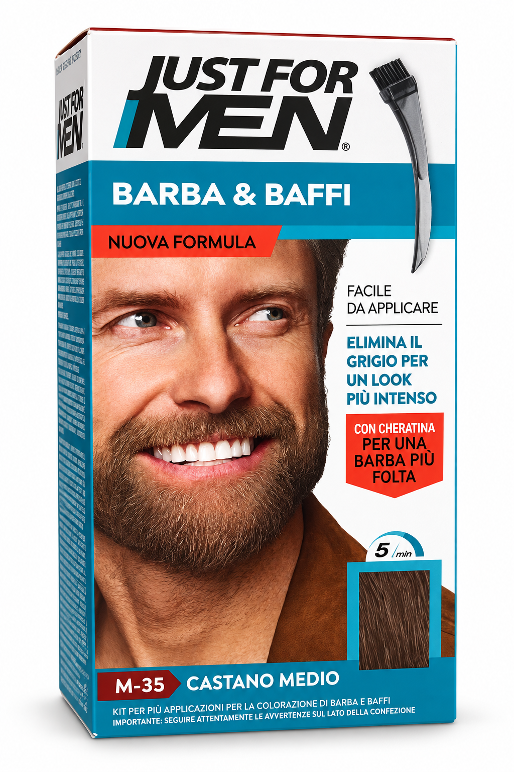 Gel colorante Barba e Baffi Just For Men Castano Medio New 14 + 14 gr