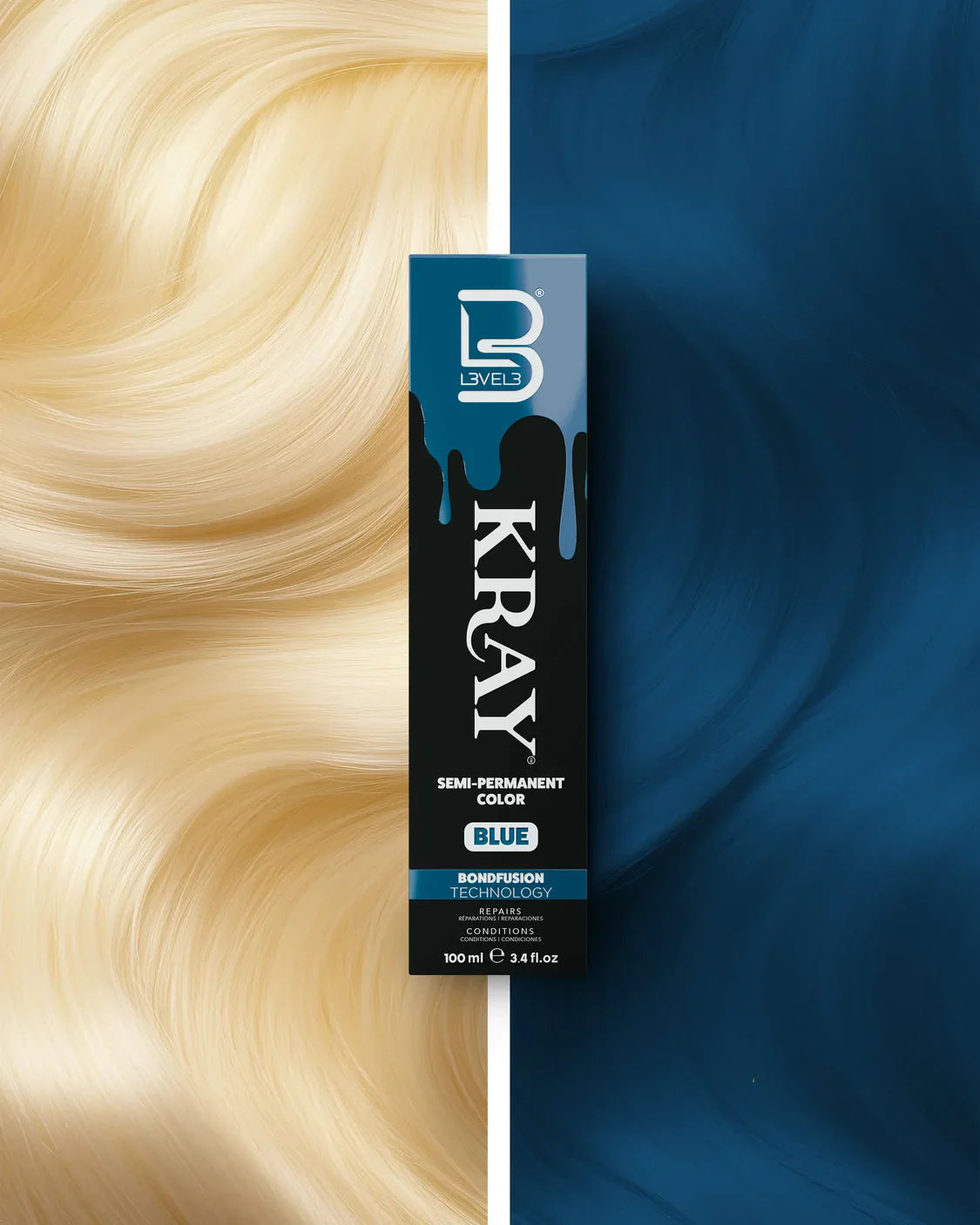 Kray Color Semi Permanente per Capelli Level 3 Blue 100 ml