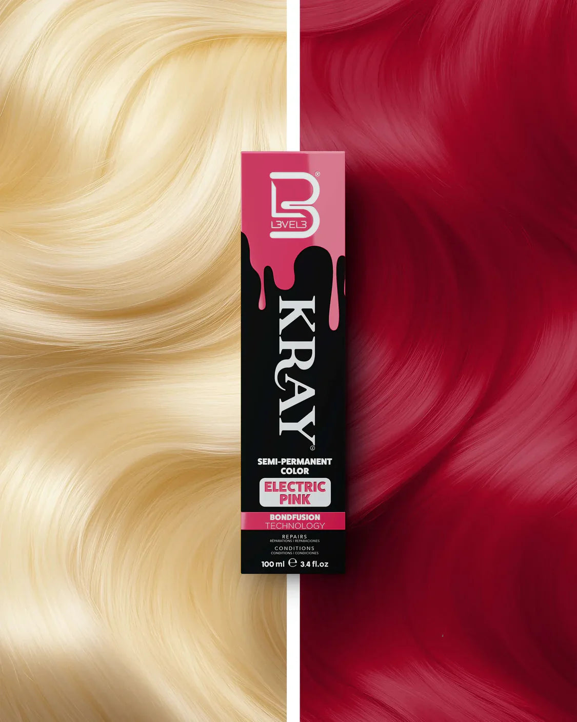 Kray Color Semi Permanente per Capelli Level 3 Electric Pink 100 ml