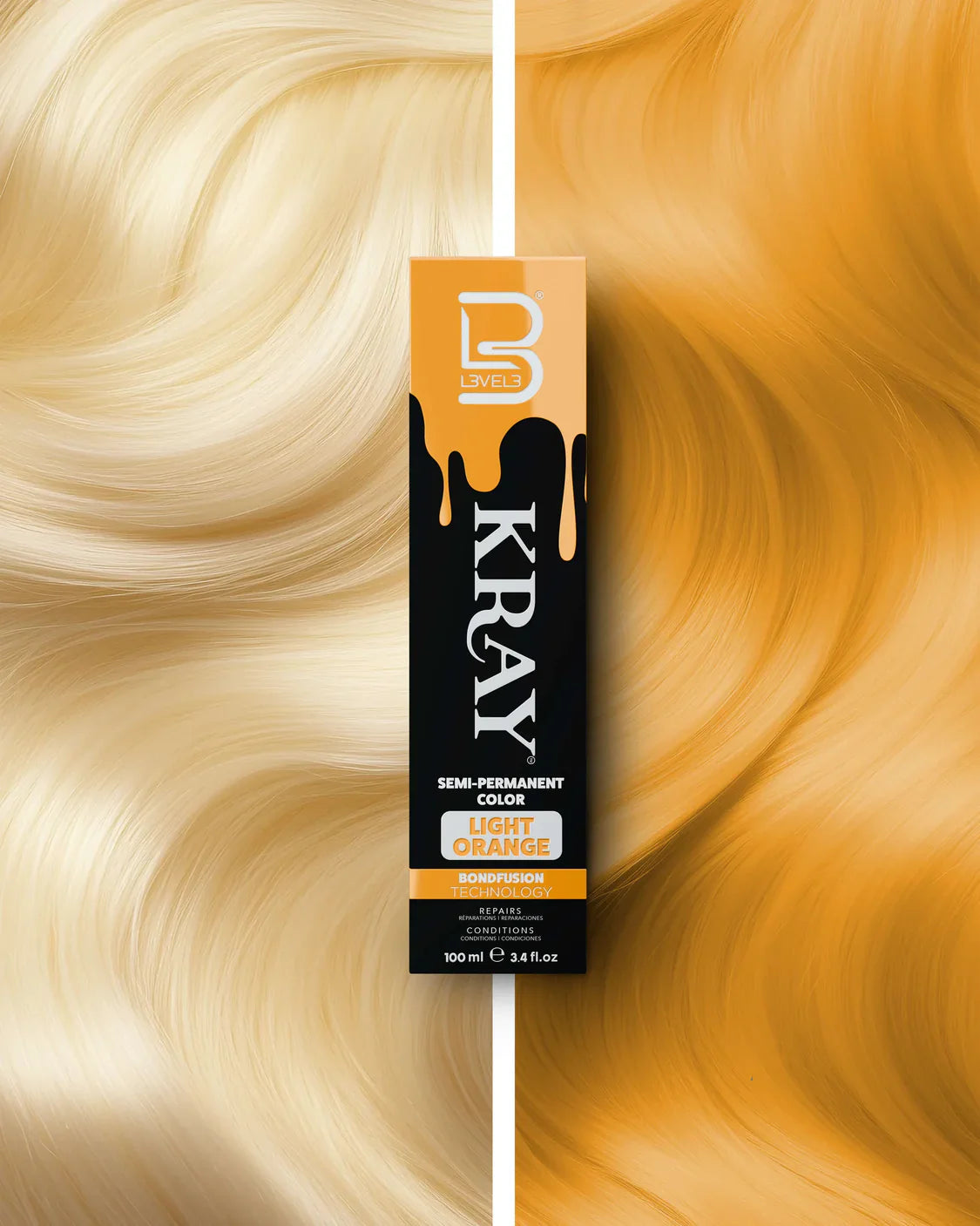 Kray Color Semi Permanente per Capelli Level 3 Light Orange 100 ml