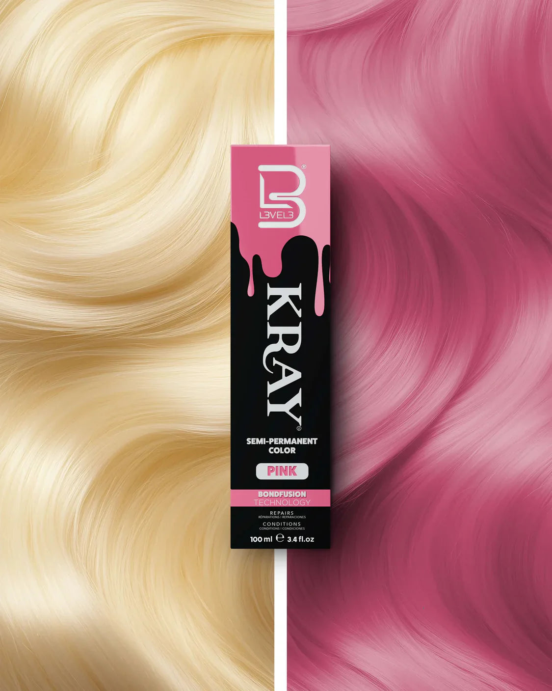 Kray Color Semi Permanente per Capelli Level 3 Pink 100 ml