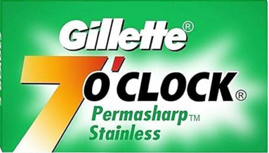 Lamette da Barba Double Edge Gillette 7 O'Clock Pherma Sharp 1Pc 10 La