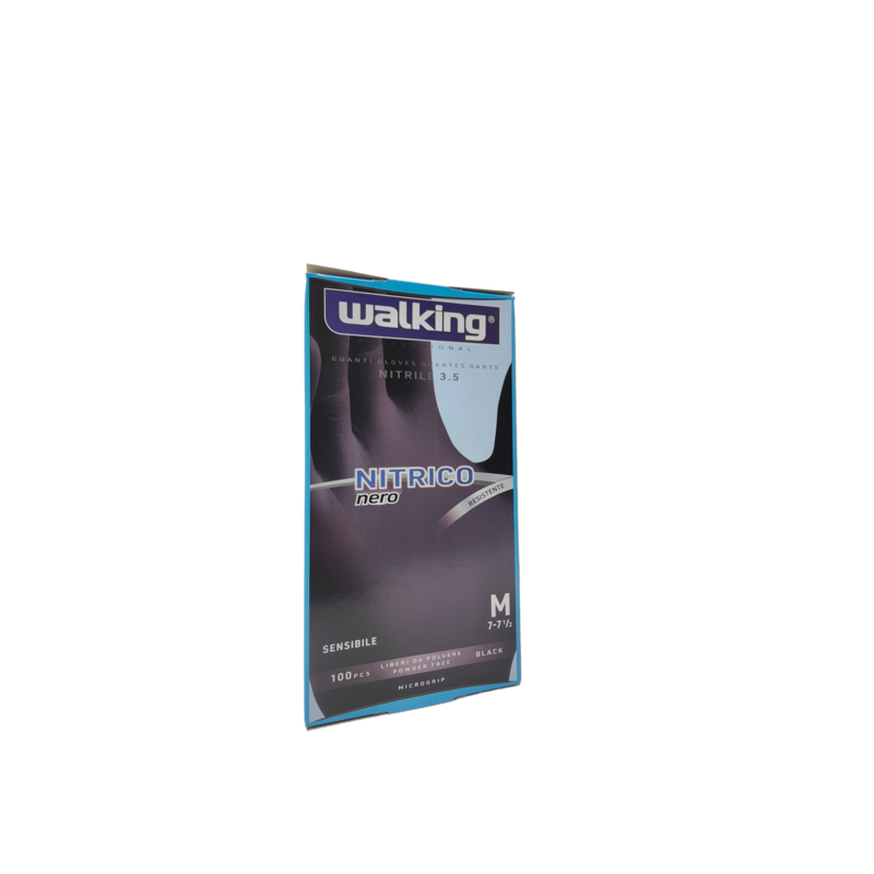 Guanti Nitrico Nero Senza Polvere Walking Media 100 Pz