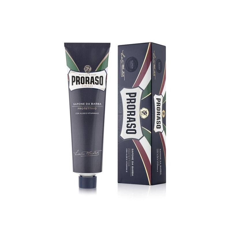 Sapone da Barba Aloe e Vitamina E Proraso Linea Blu tubo 150 ml.